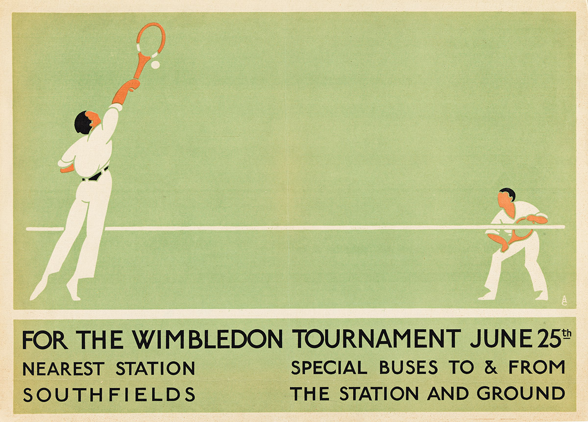 ALDO COSOMATI (1895-1977). FOR THE WIMBLEDON TOURNAMENT JUNE 25TH. 1923. 17x12½ inches, 43¼x31¾ cm. [Johnson, Riddle & Co. Ltd., London